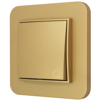 Włącznik dzwonkowy z ramką zaokrągloną seria MINI kolor złoty