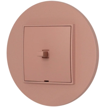 Włącznik pojedynczy w stylu USA ramka okrągła seria Mini kolor łososiowy