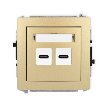 Mechanizm gniazda podwójnego 2xUSB C-C Karlik seria DECO 29DGUSB-8 kolor złoty