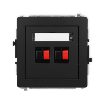 Mechanizm gniazda głośnikowego podwójnego Karlik seria DECO 12DGG-2 kolor czarny mat