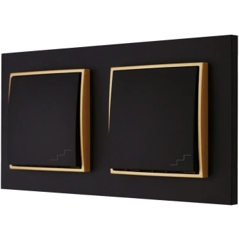 Włącznik światła Dwa schodowe kolor czarny mat/złoty