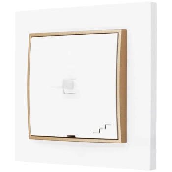 Włącznik schodowy styl usa karlik mini kolor biały/złoty