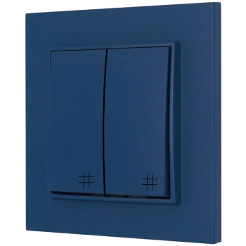 Włącznik krzyżowy podwójny z ramką kwadratową seria MINI kolor navy blue
