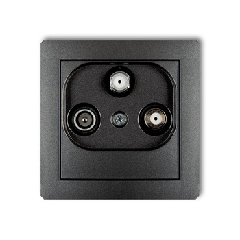 Mechanizm gniazda abonenckiego 2 wyjścia SAT + TV Karlik seria DECO 11DGSN kolor grafitowy