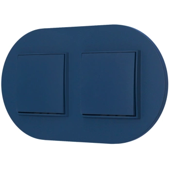 Dwa włączniki pojedyncze z ramką okrągłą seria MINI kolor navy blue