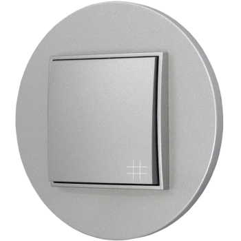 Włącznik krzyżowy z ramką okrągłą seria MINI kolor srebrny