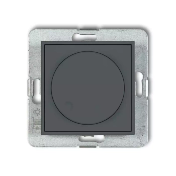 Mechanizm elektronicznego regulatora oświetlenia przyciskowo-obrotowego do lamp LED Karlik seria MINI 28MRO-2 kolor grafitowy mat