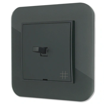 Włącznik krzyżowy w stylu USA ramka zaokrąglona efekt szkła seria ICON kolor grafitowy mat