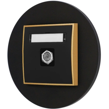 Gniazdo antenowe 1x z ramką okrągłą seria MINI kolor czarny złoty