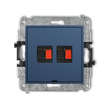 Mechanizm gniazda głośnikowego podwójnego, bez pola opisowego Karlik seria MINI 64MGGBO-2 kolor navy blue