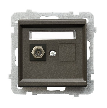 Gniazdo antenowe typu F pojedyncze seria SONATA kolor Czekoladowy metalik symbol GPA-1RF/m/40