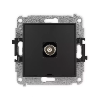 Mechanizm gniazda pojedynczego BNC, bez pola opisowego Karlik seria ICON 12IGBNCBO-1 kolor czarny mat