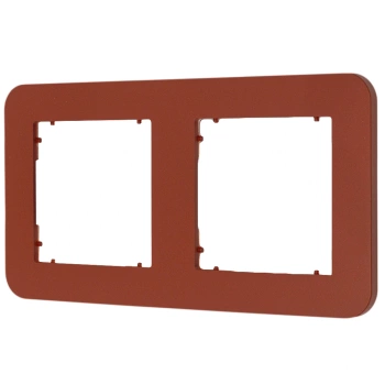 Ramka uniwersalna podwójna zaokrąglona z tworzywa Karlik seria MINI 63MRTZ-2 kolor terakota
