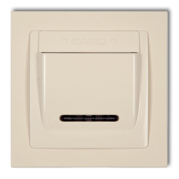 Łącznik hotelowy z ramką uniwersalną pojedynczą z tworzywa DECO Karlik seria DECO 1DSH-1 kolor beżowy