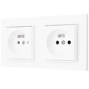 Dwa gniazda bezpieczne dla dzieci kolor biały 8