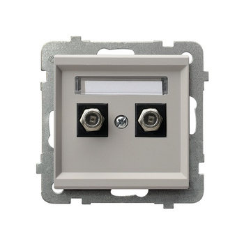 Gniazdo antenowe typu F podwójne seria SONATA kolor Kaszmir symbol GPA-2RF/m/82