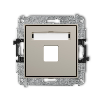 Mechanizm gniazda multimedialnego pojednczego bez modułu standard Keystone Karlik seria ICON 60IGM-1P kolor taupe