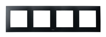 Ramka poczwórna do łączników IP-44 seria SZAFIR kolor Czarny metalik symbol RH-4Z/33
