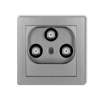 Mechanizm gniazda multimedialnego 3F DATA Vectra Karlik seria DECO 7DGMV kolor srebrny metalik