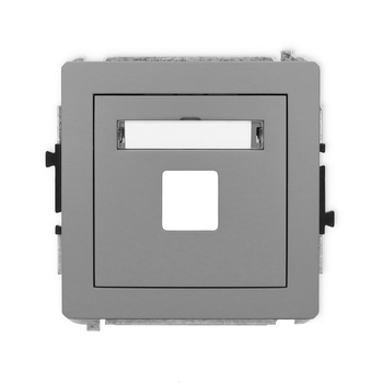 Mechanizm gniazda multimedialnego pojedynczego bez modułu standard Keystone Karlik seria DECO 27DGM-1P kolor szary mat