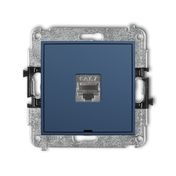 Mechanizm gniazda komputerowego pojedynczego 1xRJ45, kat. 7, ekranowany, 8-stykowy, bez pola opisowego Karlik seria ICON 64IGKBO-9 kolor navy blue