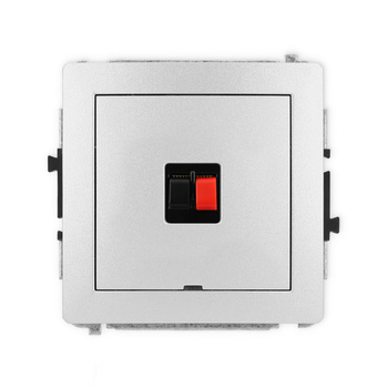 Mechanizm gniazda głośnikowego pojedynczego, bez pola opisowego Karlik seria DECO 7DGGBO-1 kolor srebrny metalik