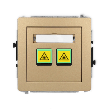 Mechanizm gniazda światłowodowego/optycznego podwójnego Karlik seria DECO 8DGOP-2 kolor złoty metalik