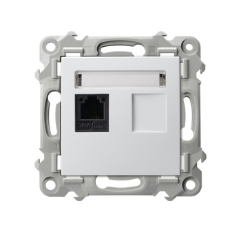 Gniazdo telefoniczne pojedyncze seria SZAFIR kolor Biały symbol GPT-1Z/m/00