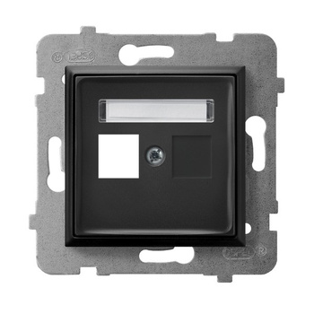 Obudowa gniazda pojedynczego typu Keystone prosta seria ARIA kolor Czarny metalik symbol GPK-1U/p/33