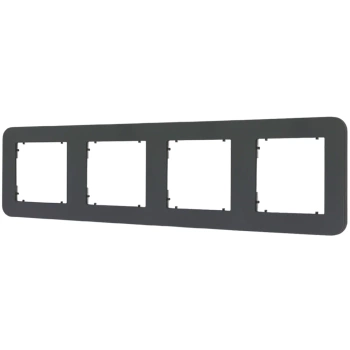 Ramka uniwersalna poczwórna zaokrąglona z tworzywa Karlik seria MINI 28MRTZ-4 kolor grafitowy mat