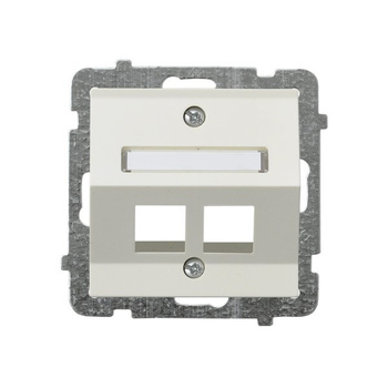 Obudowa gniazda podwójnego typu Keystone skośna seria SONATA kolor Ecru symbol GPK-2RS/p/27