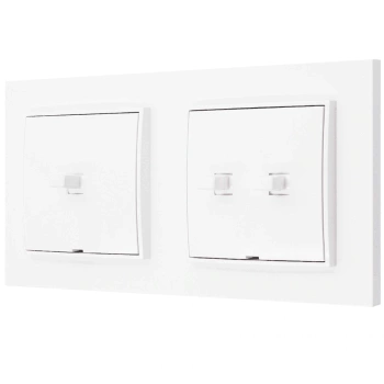 Włącznik pojedynczy i podwójny w stylu USA ramka kwadratowa seria Mini kolor biały mat