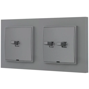 Włącznik pojedynczy i podwójny w stylu USA ramka kwadratowa seria Mini kolor szary mat