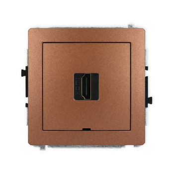 Mechanizm gniazda pojedynczego HDMI 2.0, 4K, bez pola opisowego Karlik seria DECO 9DHDMIBO-3 kolor brązowy metalik