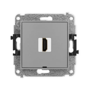 Mechanizm gniazda pojedynczego HDMI 2.0, 4K, bez pola opisowego Karlik seria MINI 27MHDMIBO-3 kolor szary mat