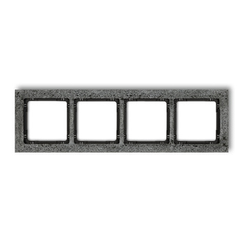 Ramka uniwersalna poczwórna - beton ramka: antracytowa; spód: czarny Karlik seria DECO 11-12-DRB-4 kolor antracyt