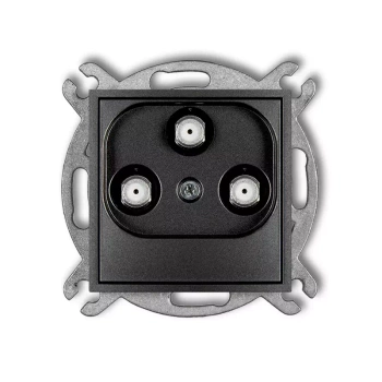 Mechanizm gniazda multimedialnego 3F DATA UPC Karlik seria MINI 11MGMU kolor grafitowy