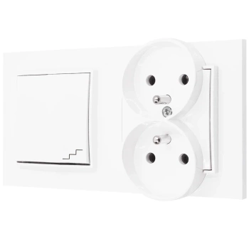 Włącznik i gniazdko bezpieczne dla dzieci kolor biały 15