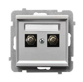 Gniazdo ekwipotencjalne podwójne seria SONATA kolor Srebro mat symbol GPE-2R/m/38