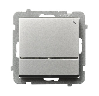 Łącznik schodowy z podświetleniem niebieskim seria SONATA kolor Srebro mat symbol ŁP-3RS/m/38