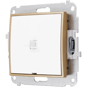 Włącznik moduł bez ramki pojedynczy usa karlik mini kolor biały/złoty