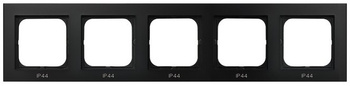 Ramka pięciokrotna do łączników IP-44 seria SONATA kolor Czarny metalik symbol RH-5R/33
