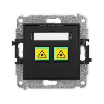 Mechanizm gniazda światłowodowego/optycznego podwójnego Karlik seria ICON 12IGOP-2 kolor czarny mat