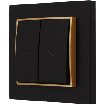 Włącznik roletowy z blokadą z ramką kolor czarny mat/złoty
