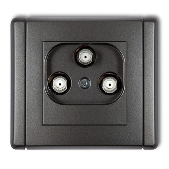 Gniazdo multimedialne 3F DATA UPC Karlik seria FLEXI 11FGMU kolor grafitowy