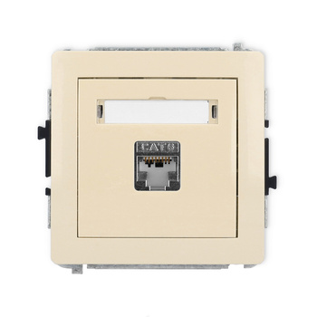 Mechanizm gniazda komputerowego pojedynczego 1xRJ45, kat. 5e, ekranowany, 8-stykowy Karlik seria DECO 1DGK-1e kolor beżowy