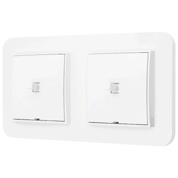 Dwa włączniki pojedyncze w stylu USA ramka zaokrąglona seria Mini kolor biały mat