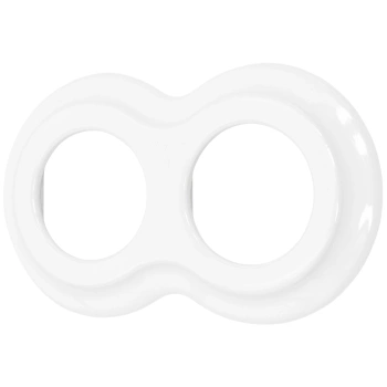 Ramka podwójna okrągła klasyczna do łączników i gniazd 'Retro ceramic' - biała