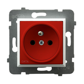 Gniazdo pojedyncze z uziemieniem DATA seria ARIA kolor Biały symbol GP-1UZD/m/00/22