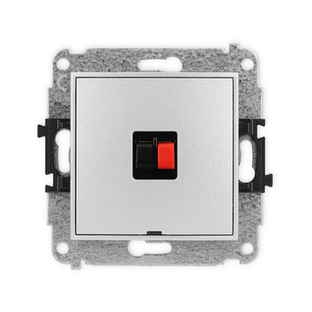 Mechanizm gniazda głośnikowego pojedynczego, bez pola opisowego Karlik seria ICON 7IGGBO-1 kolor srebrny metalik